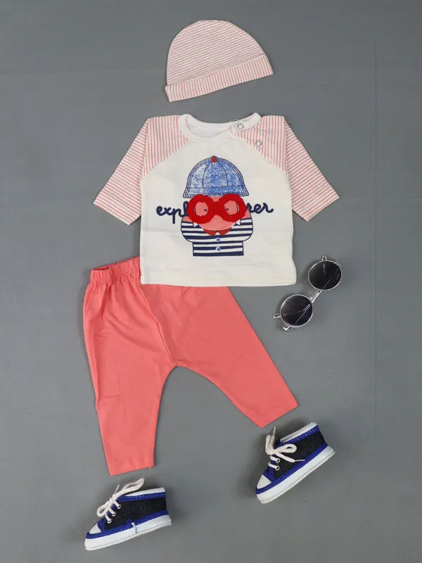 0Mth - 3Mth Explorer Pink Baba Suit For Newborns AJ NBS58