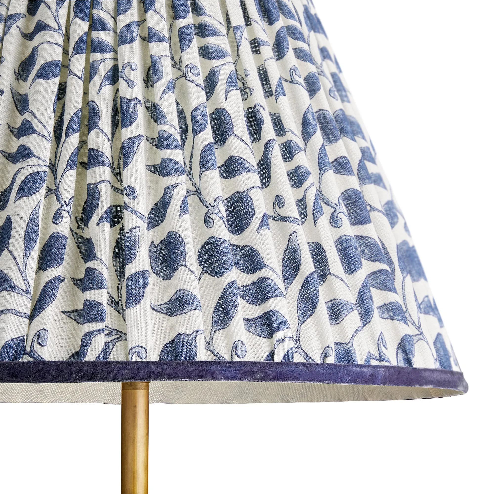 16cm empire shade in indigo Rosehip linen by Morris & Co.