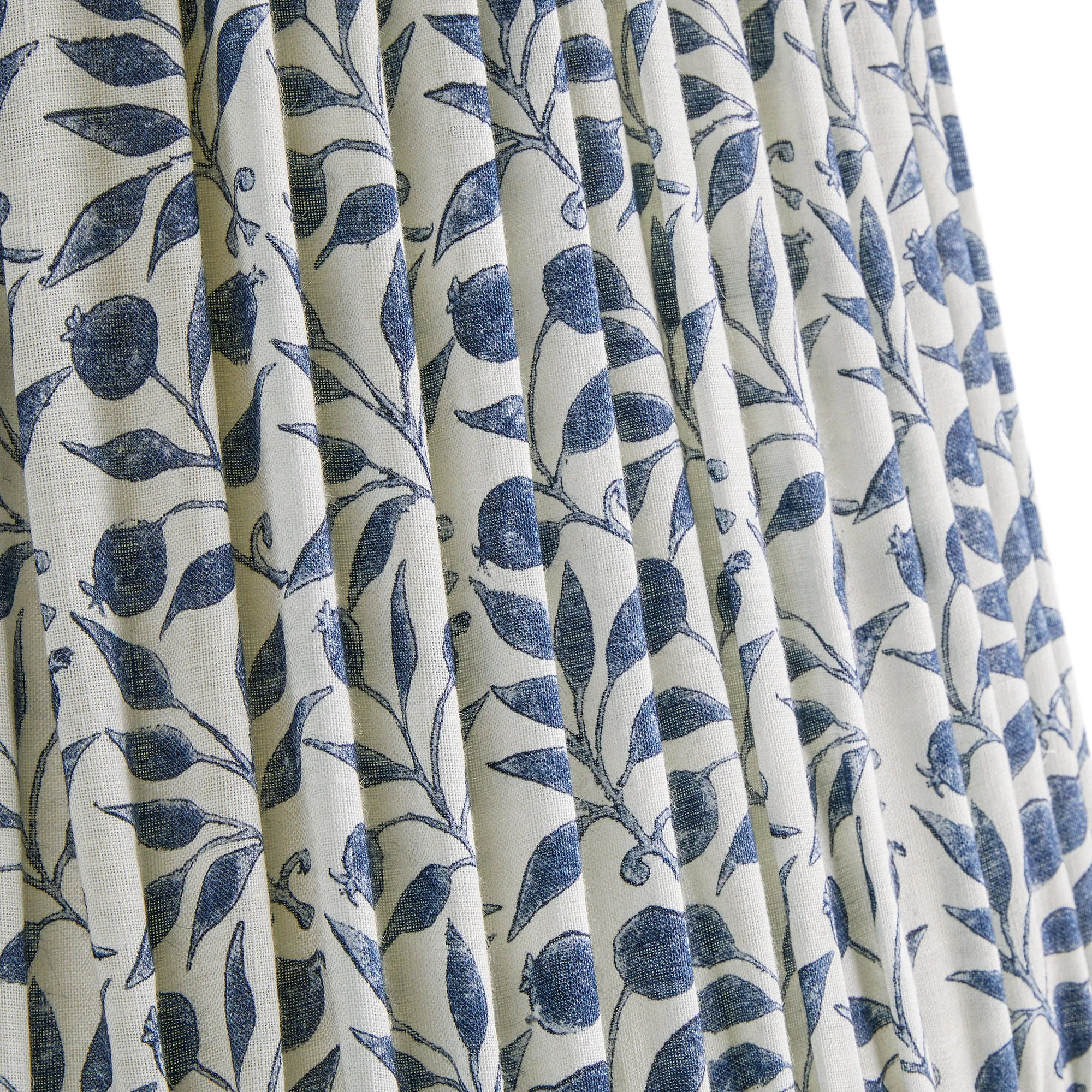 16cm empire shade in indigo Rosehip linen by Morris & Co.