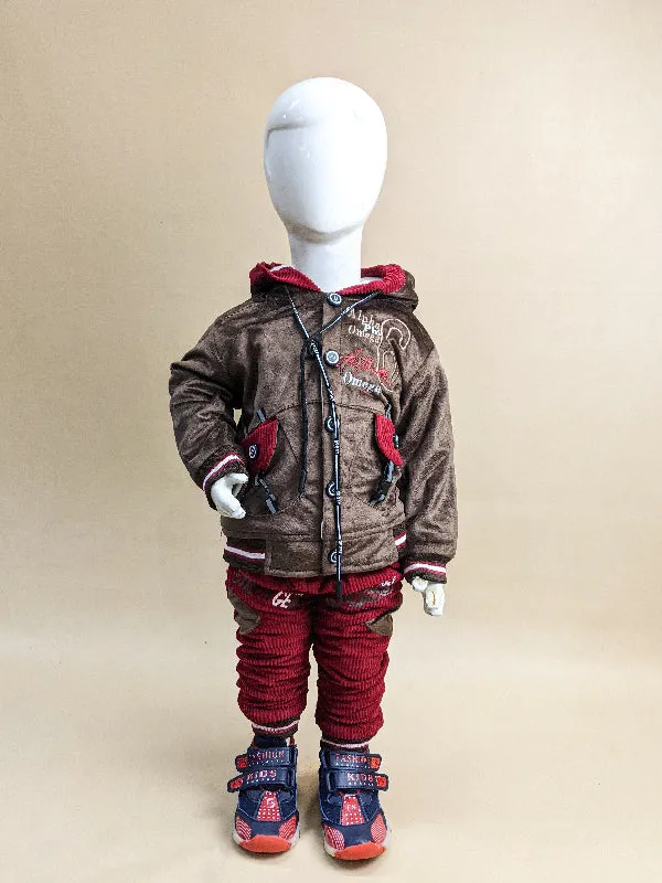 1Yr - 4Yrs Fleece Brown Suit For Kids AJ BS106