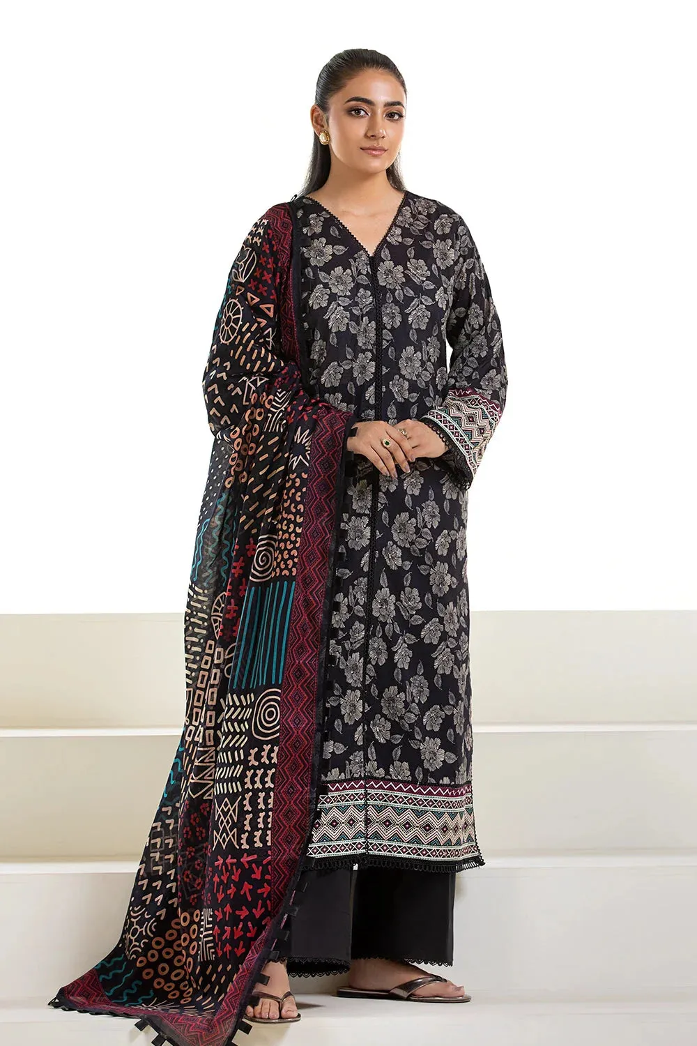 2PC Unstitched Printed Lawn Shirt and Dupatta KSD-2629