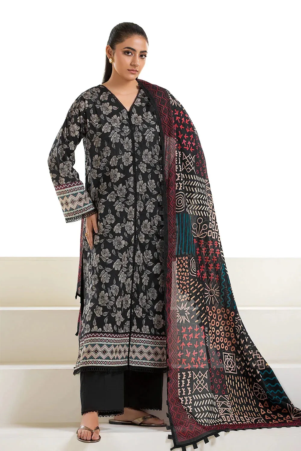 2PC Unstitched Printed Lawn Shirt and Dupatta KSD-2629