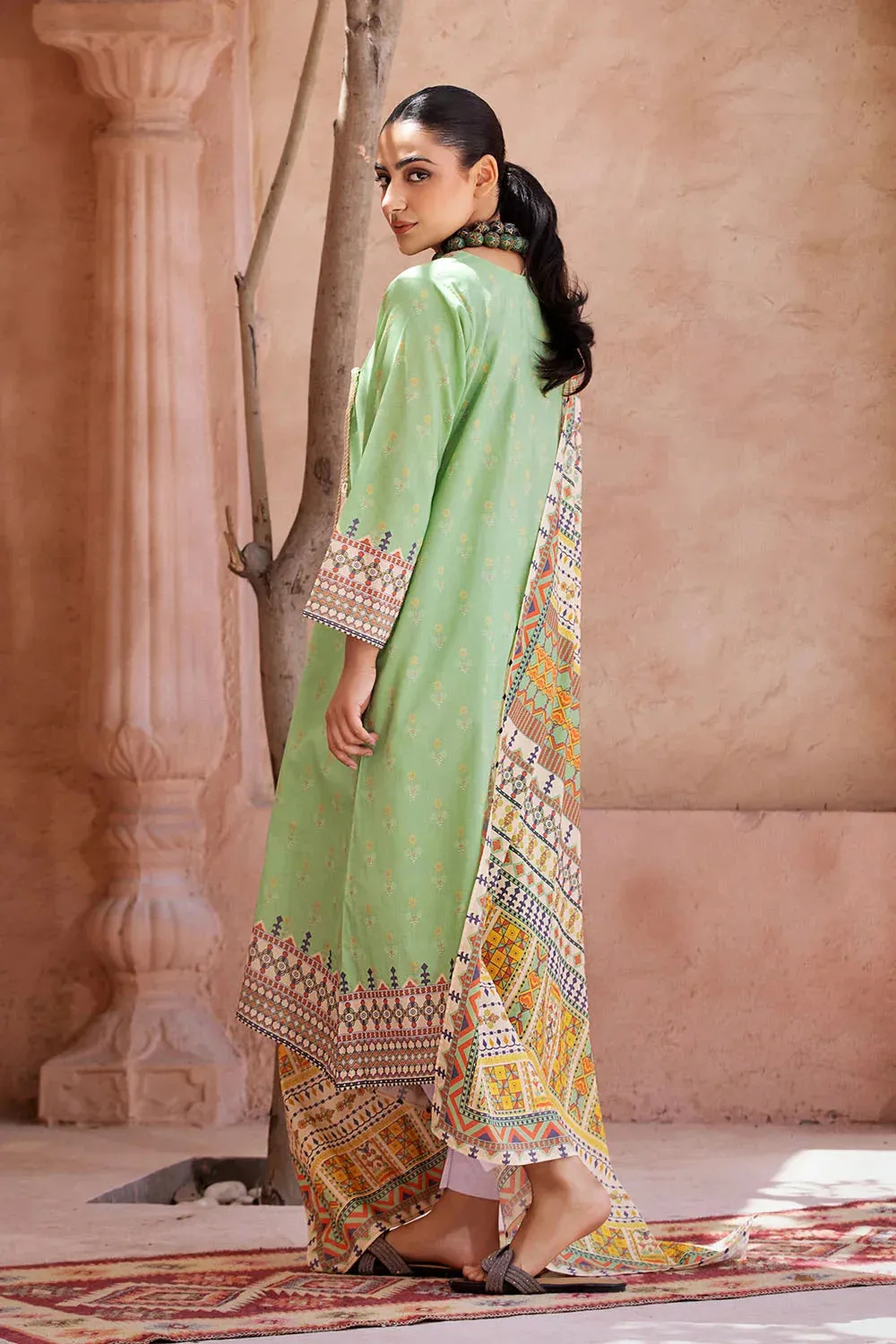 2PC Unstitched Printed Lawn Shirt and Dupatta KSD-2655