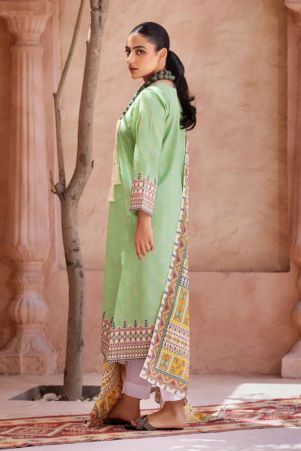 2PC Unstitched Printed Lawn Shirt and Dupatta KSD-2655