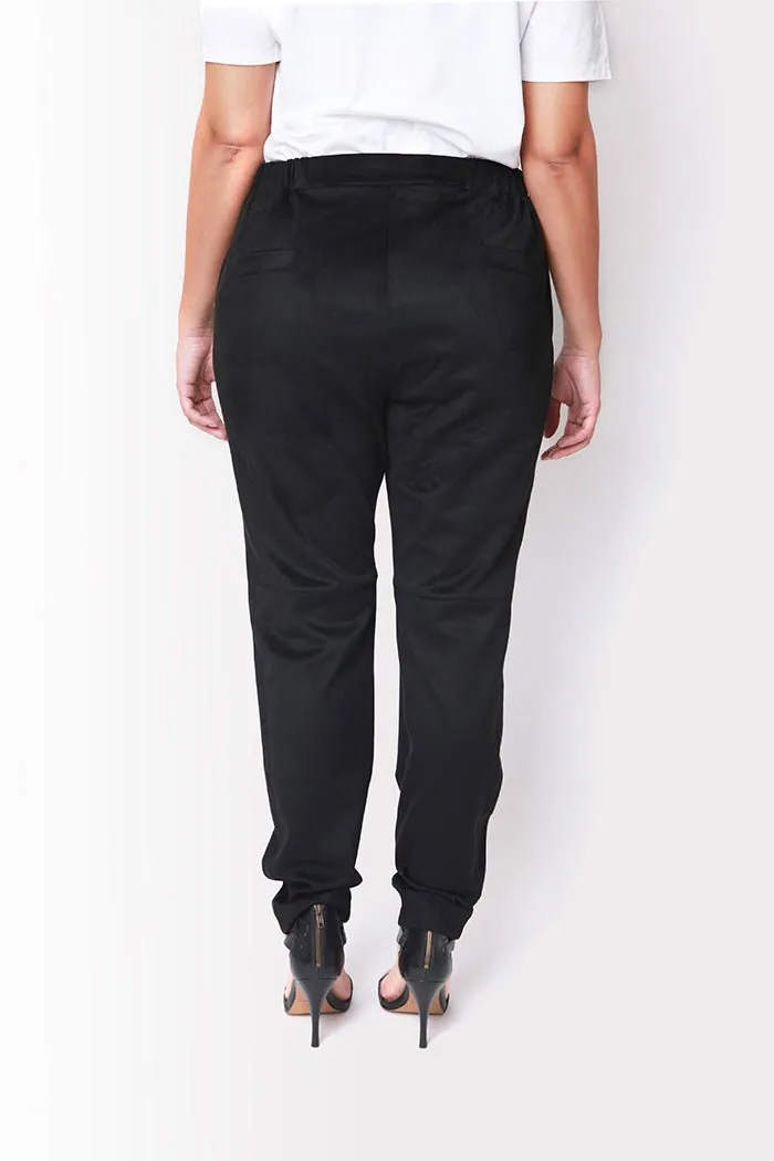 32" Vegan Suede Pant // Black