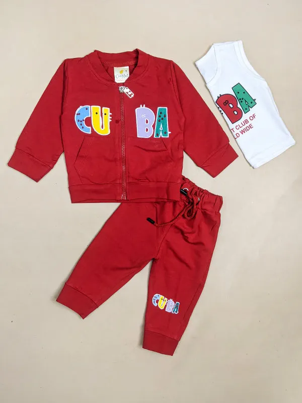 3Mth - 9Mth Cuba Red Baba Suit For Newborns NBS148