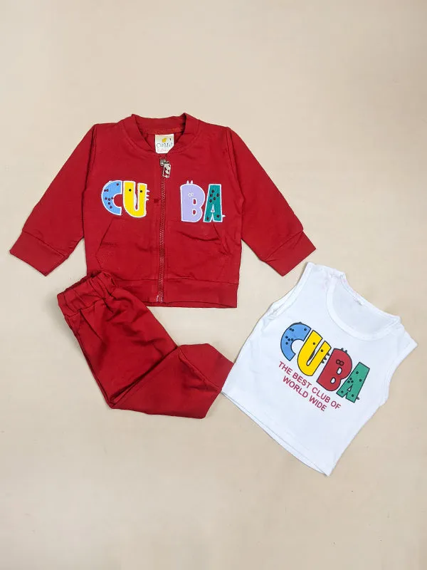 3Mth - 9Mth Cuba Red Baba Suit For Newborns NBS148