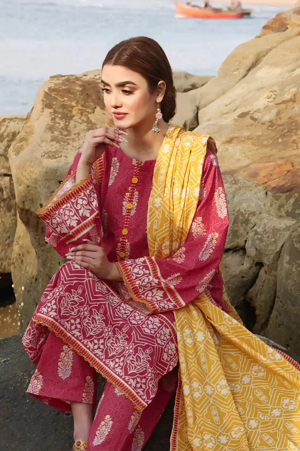 3PC Printed Unstitched Lawn Suit KLA-2394