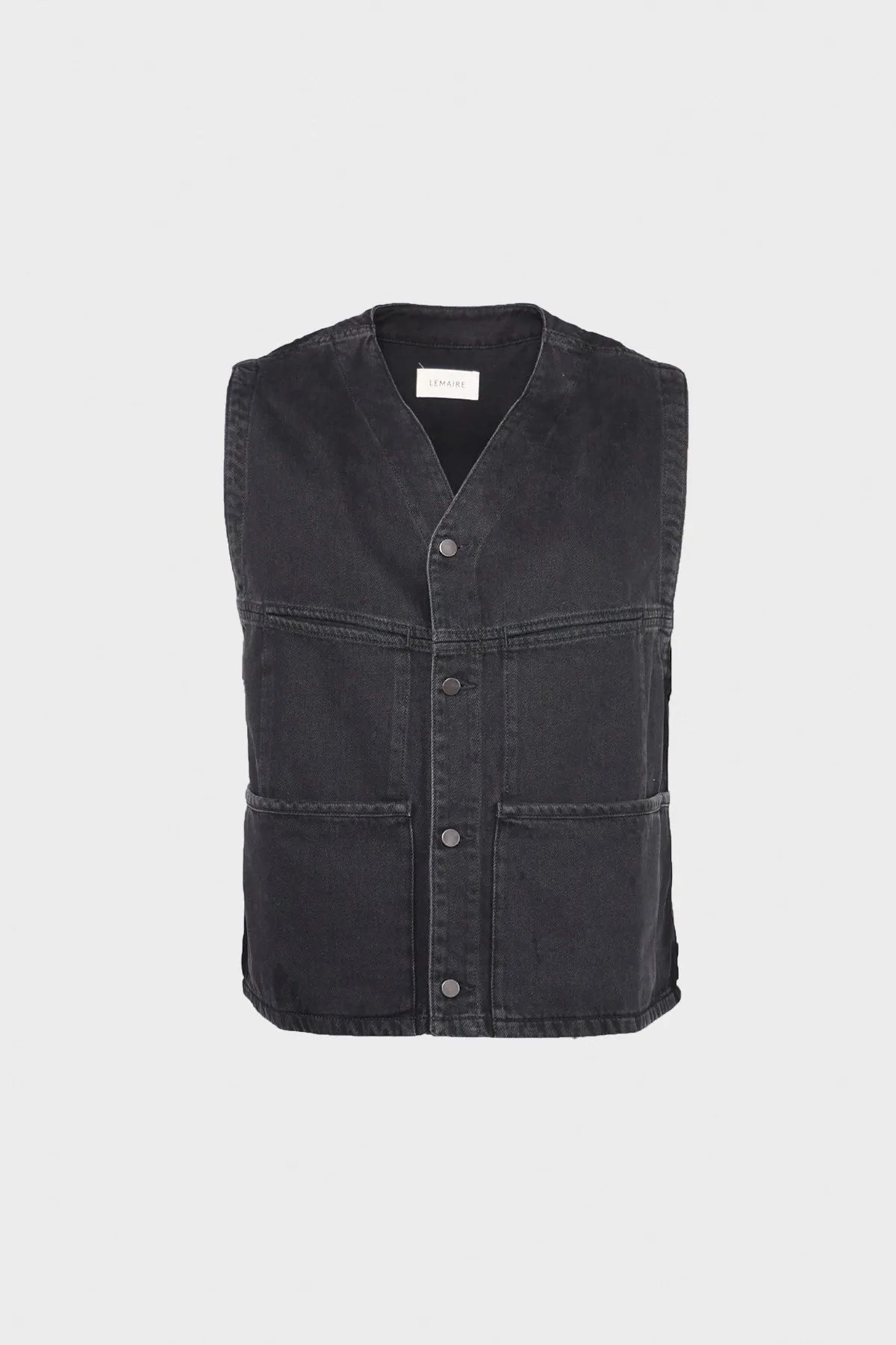 4 Pocket Gilet - Denim Soft Bleached Black