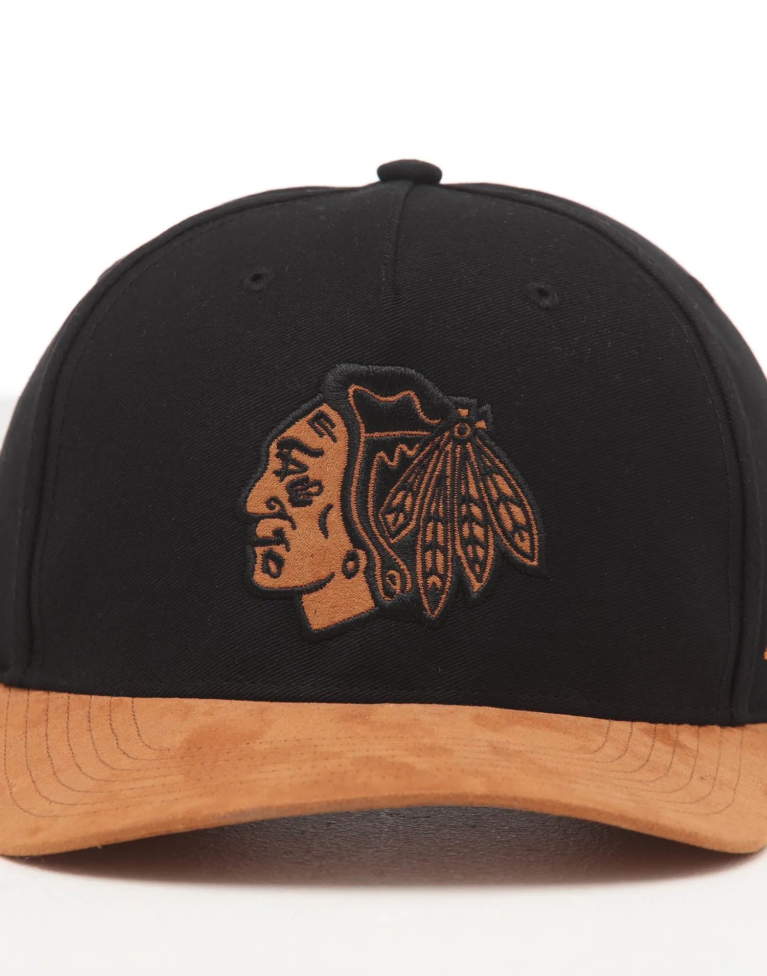 47 Brand Chicago Blackhawks MVP DV Ultra Suede Snapback Black/Tan