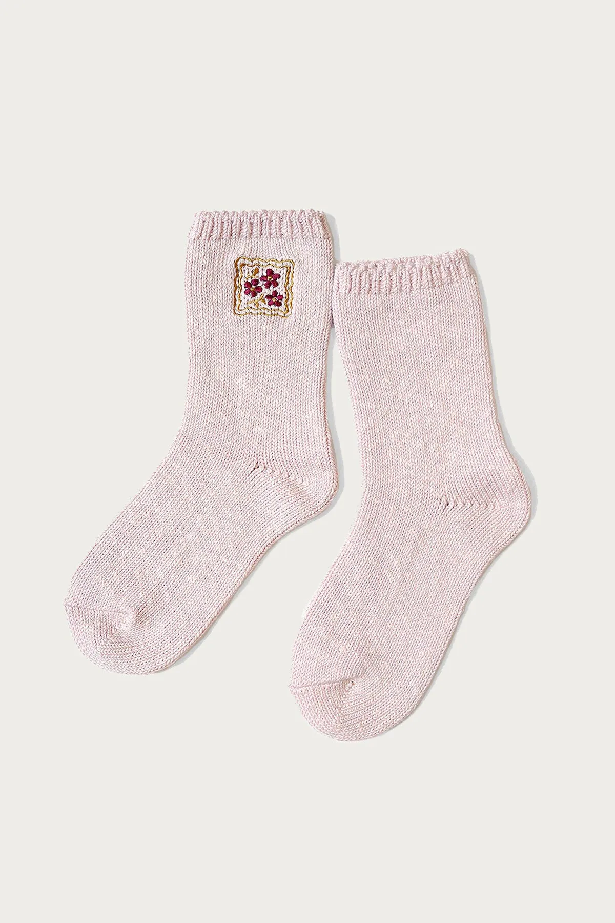 56 Yarns COOKIE Embroidery Socks - Pink