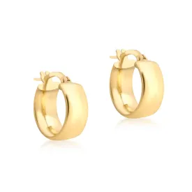 9K Yellow Gold Hollow Hoop Earrings