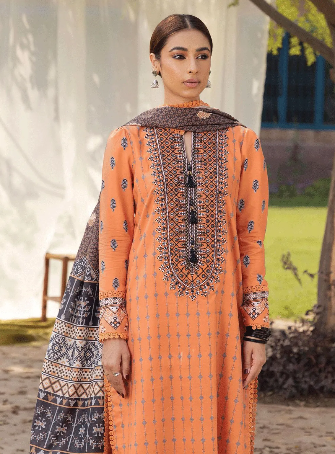 Aabyaan Embroidered Lawn Unstitched 3 Piece Suit - ABY23PL AP-03 AMIRA