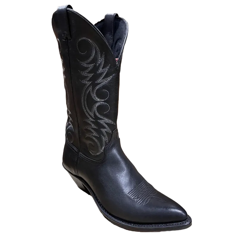 Abilene Ladies 12" Genuine Leather J-Toe Black Western Boots 9174