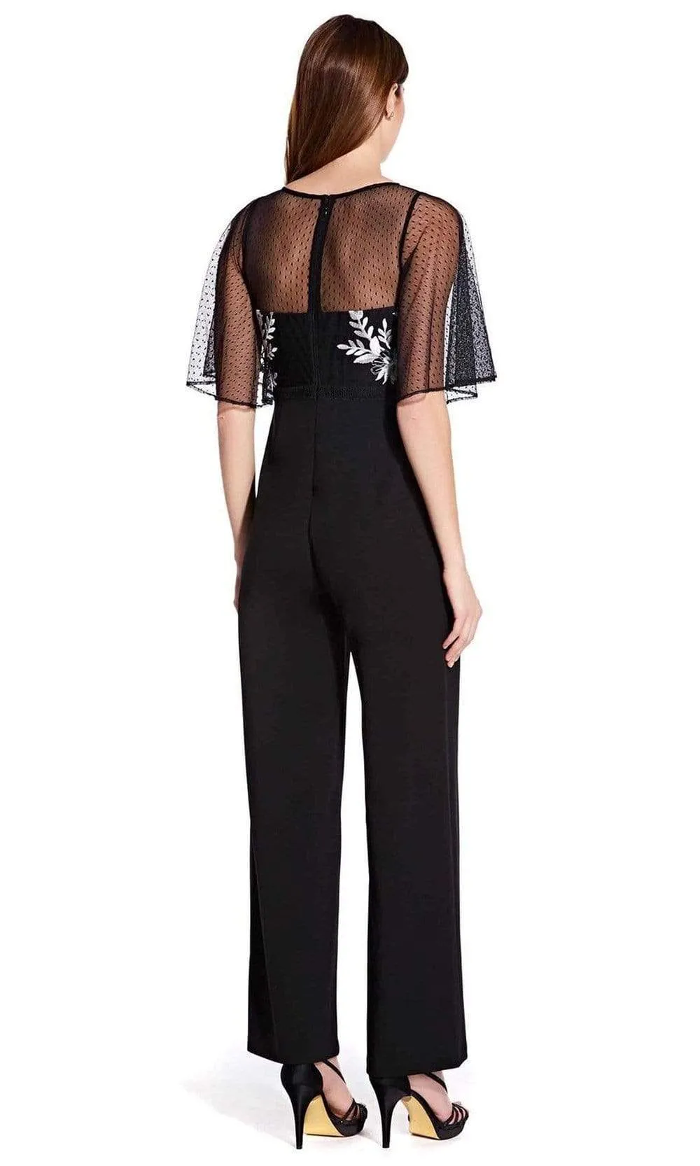 Adrianna Papell - Sheer Overlay Embroidered Jumpsuit AP1E205755