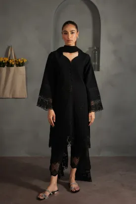 ALL BLACK EMBROIDERED 3PCS (NPA3-24422)