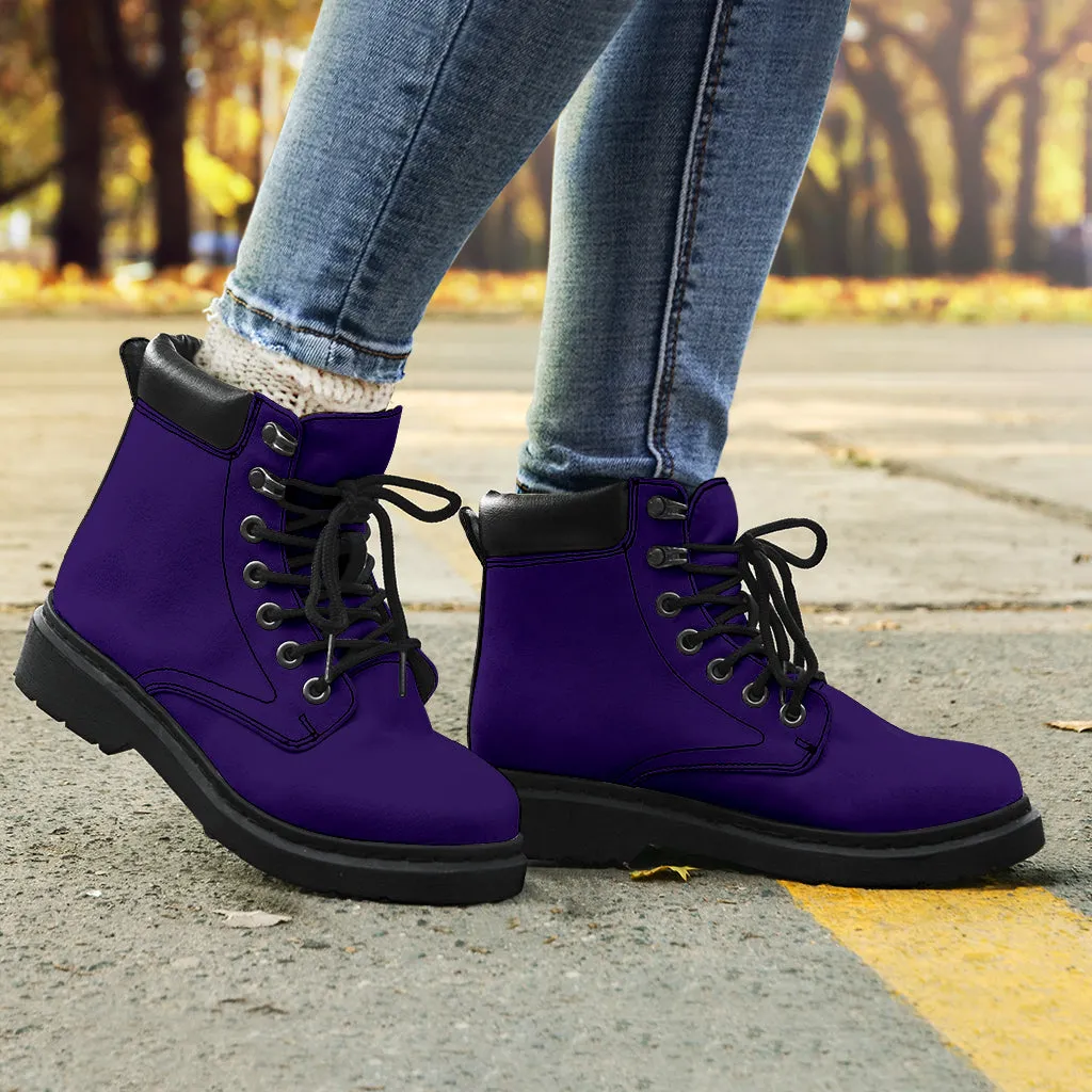 All-Season Boots_Dark Purple_ Micro-Suede