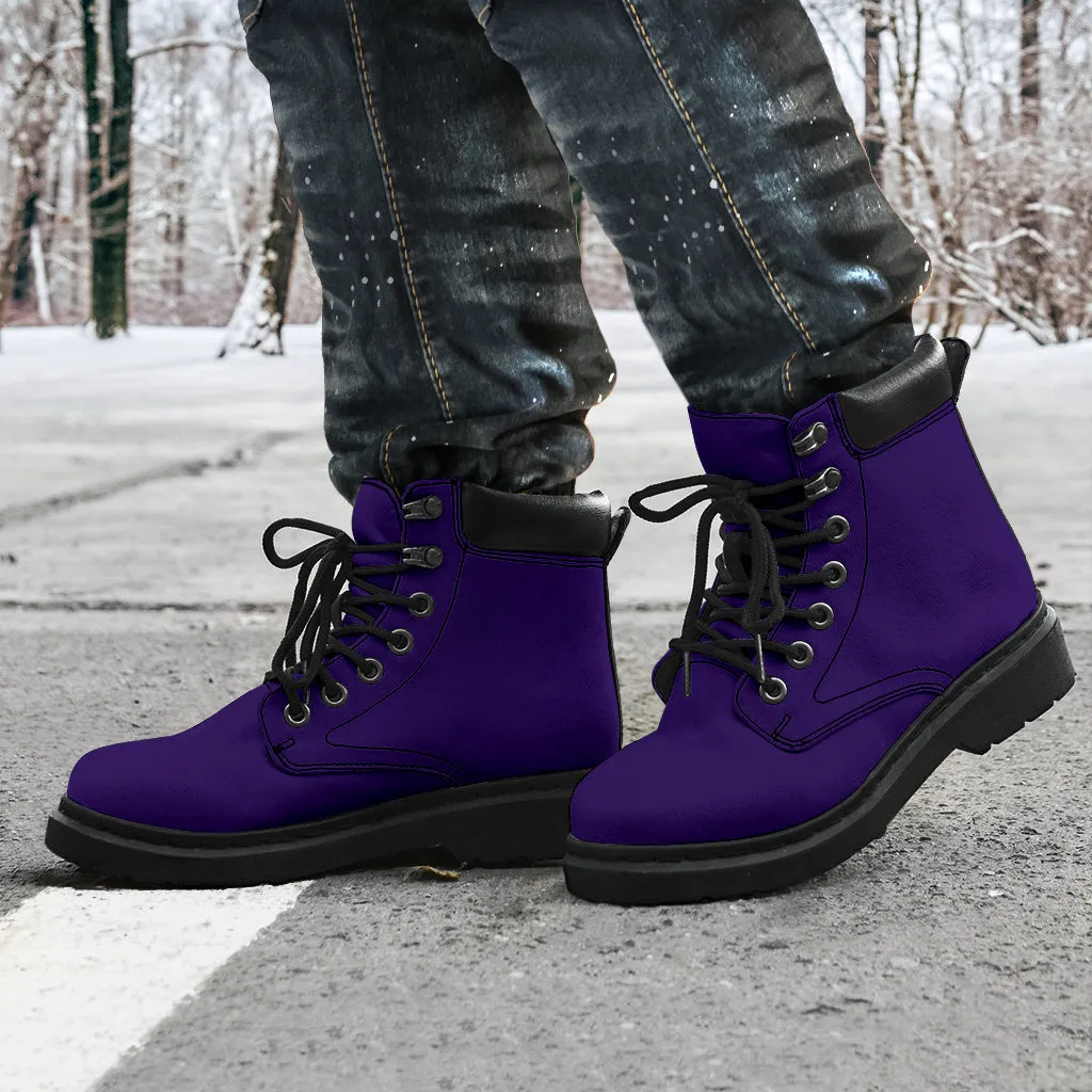 All-Season Boots_Dark Purple_ Micro-Suede