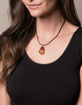 Amber Teardrop Necklace