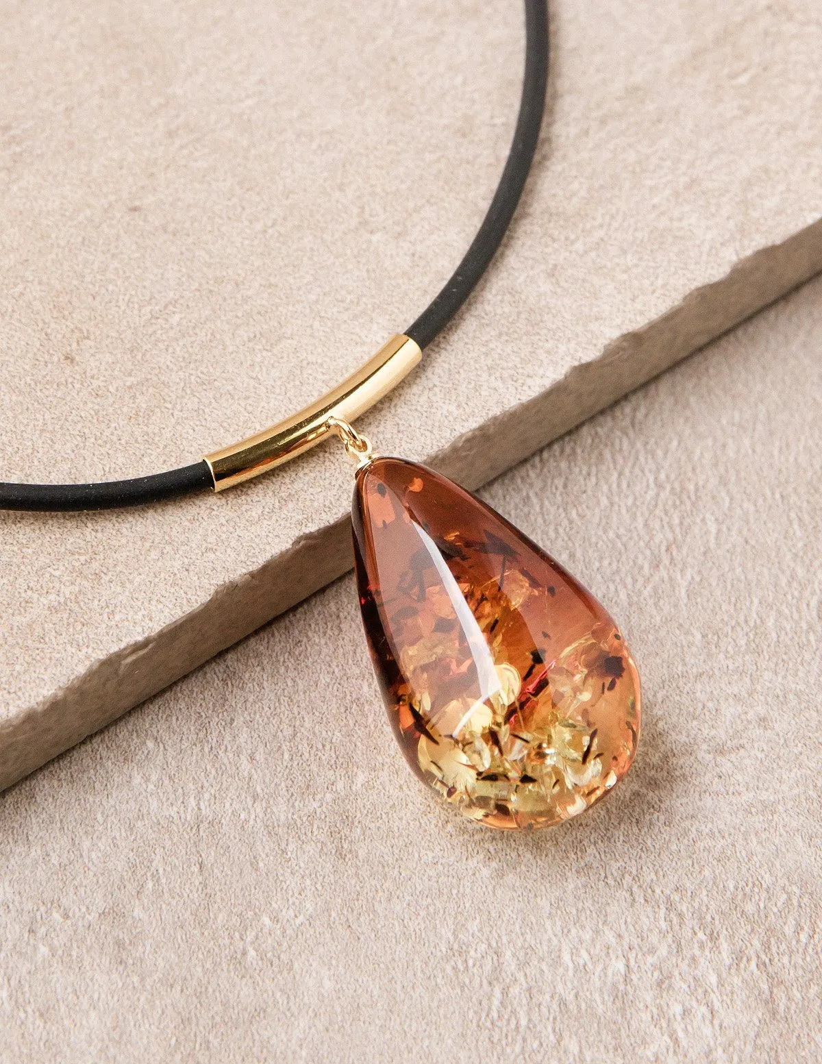 Amber Teardrop Necklace