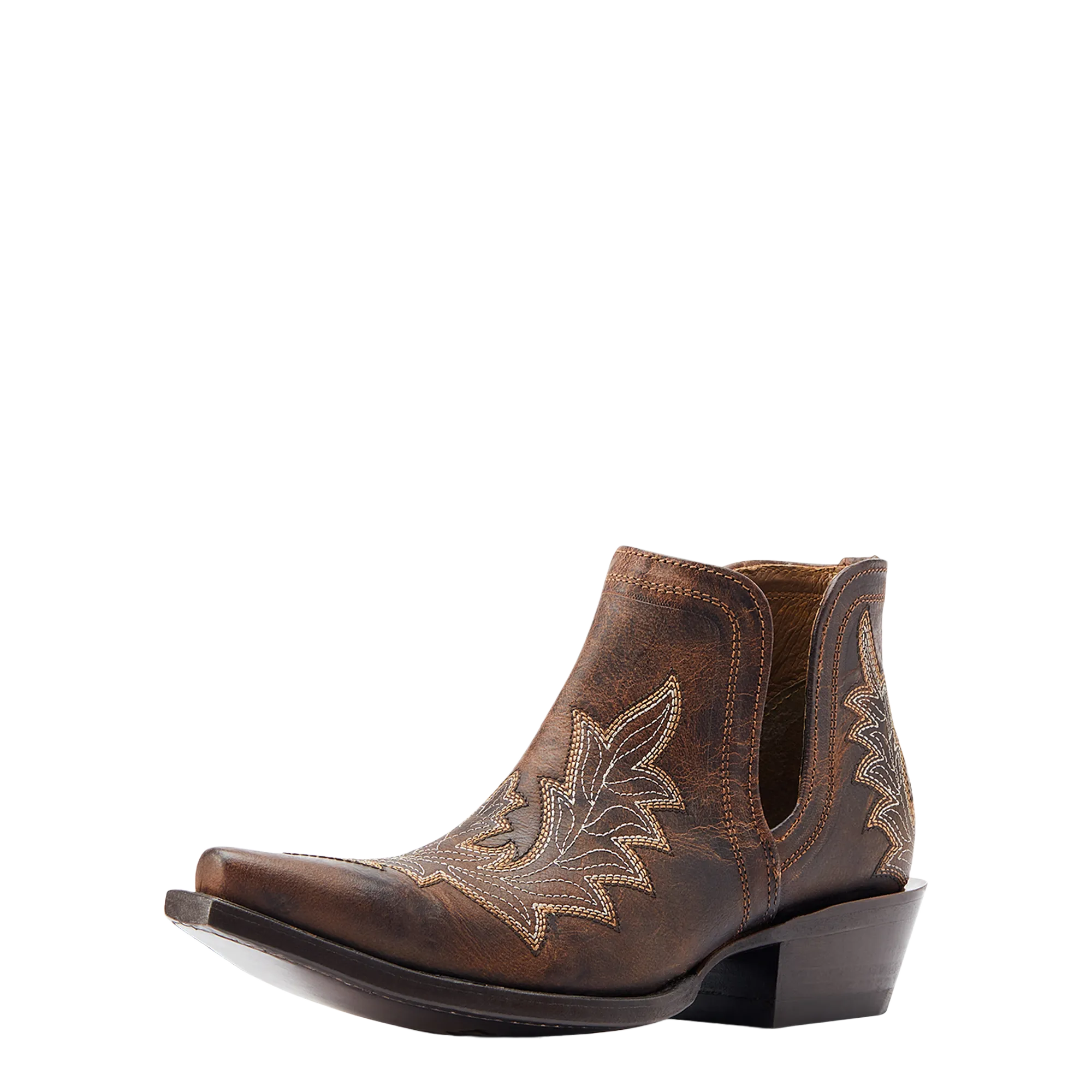 Ariat Ladies Dixon Low Heel Rhino Tan Western Booties 10044502