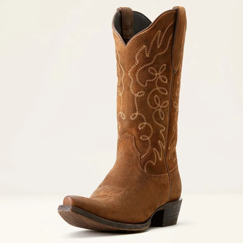 Ariat Ladies Jukebox Western Boot - Dark Ginger Suede - 10053790