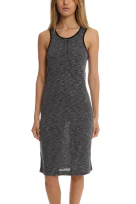 ATM Sleeveless Melange Henley Dress