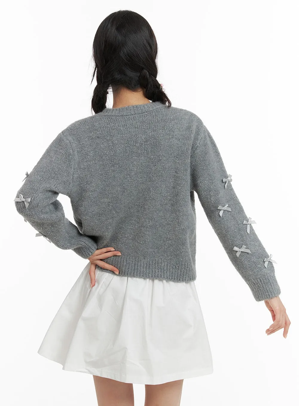 Balletcore Ribbon Button Up Sweater OJ418