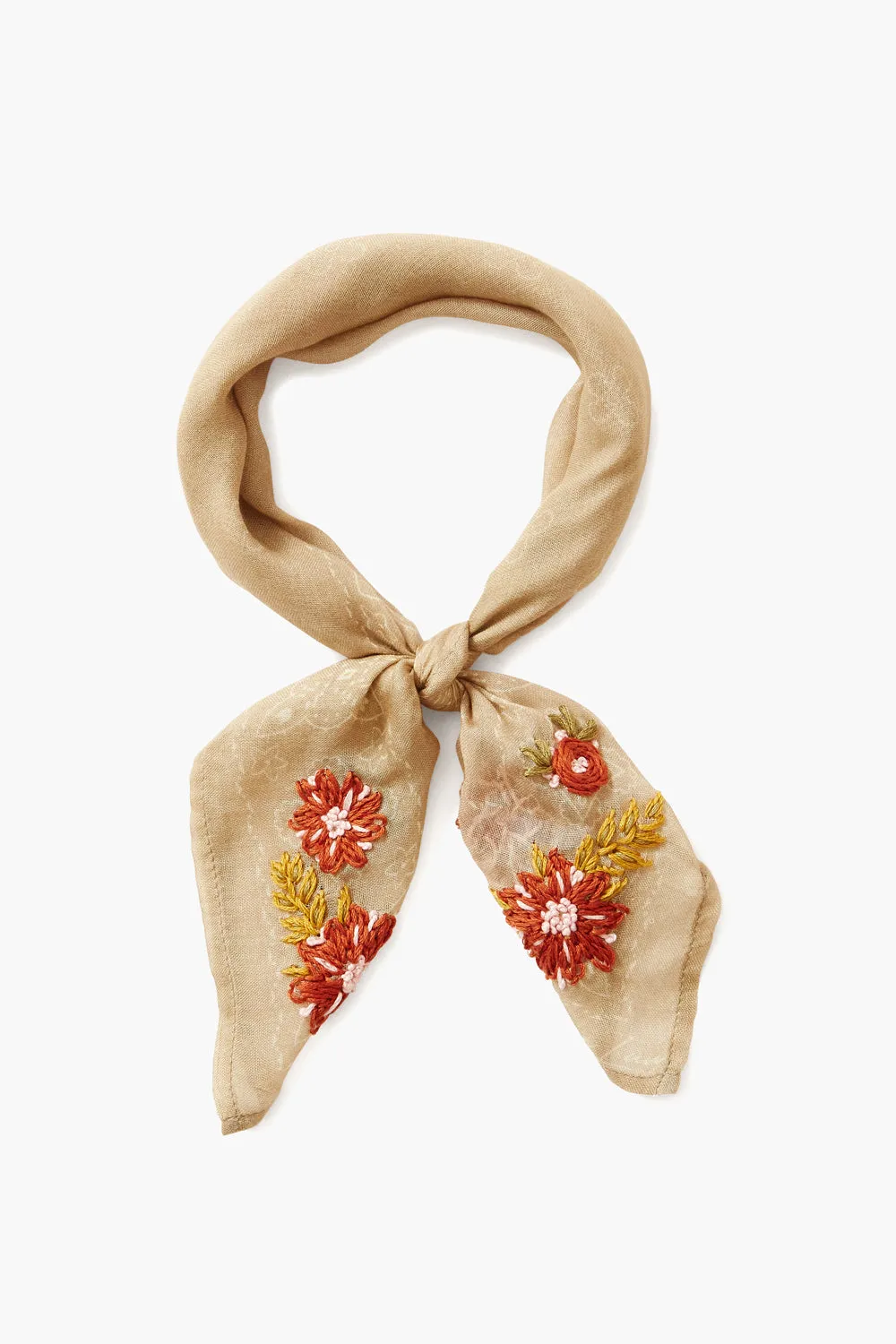 Bandana Doeskin Embroidered Floral