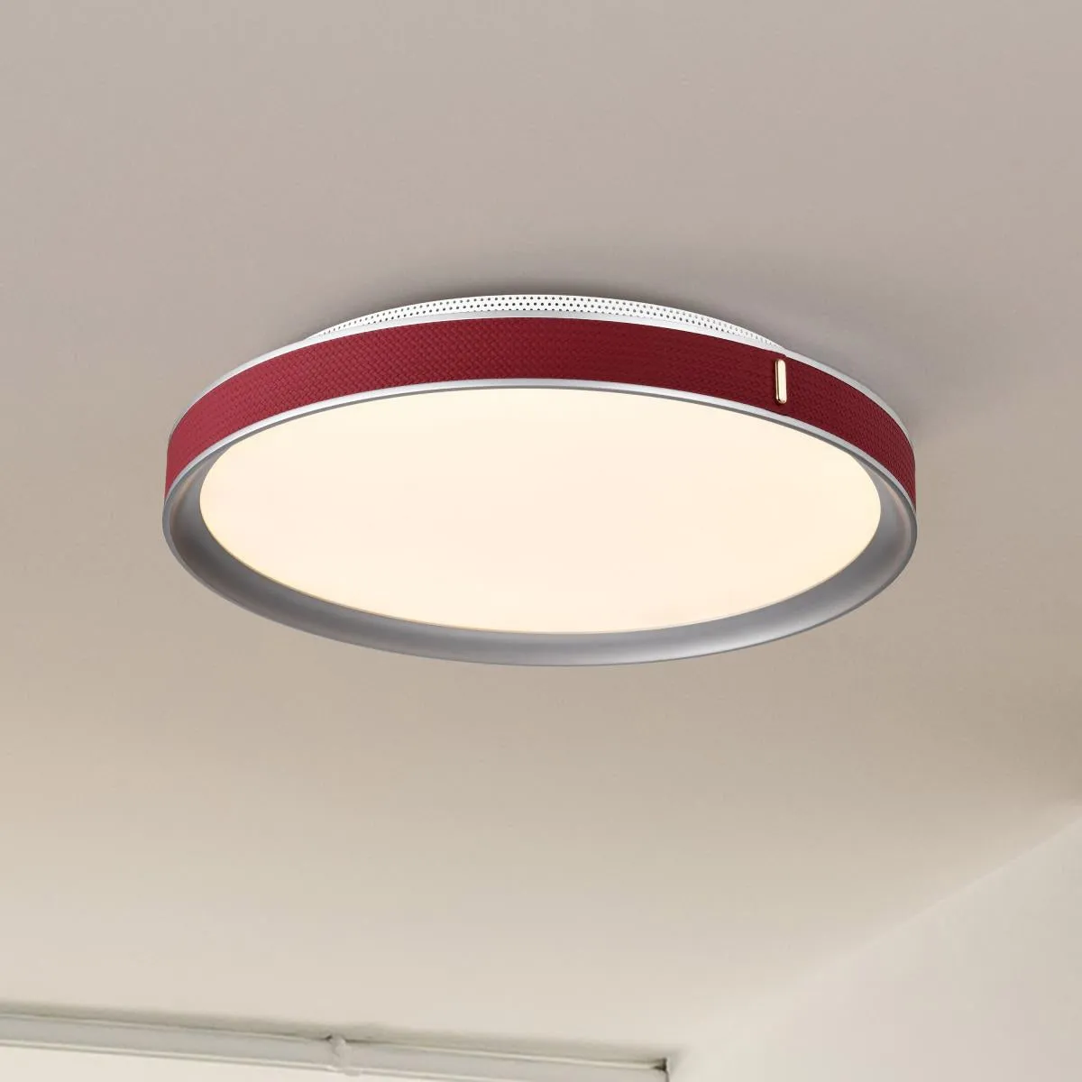 Bandon 20" LED Flush Mount Light, Gray with Red Wrap, Acrylic Lens