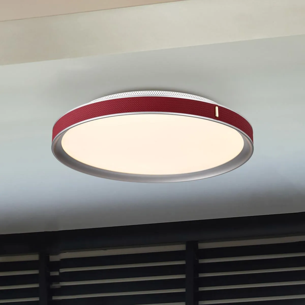 Bandon 20" LED Flush Mount Light, Gray with Red Wrap, Acrylic Lens