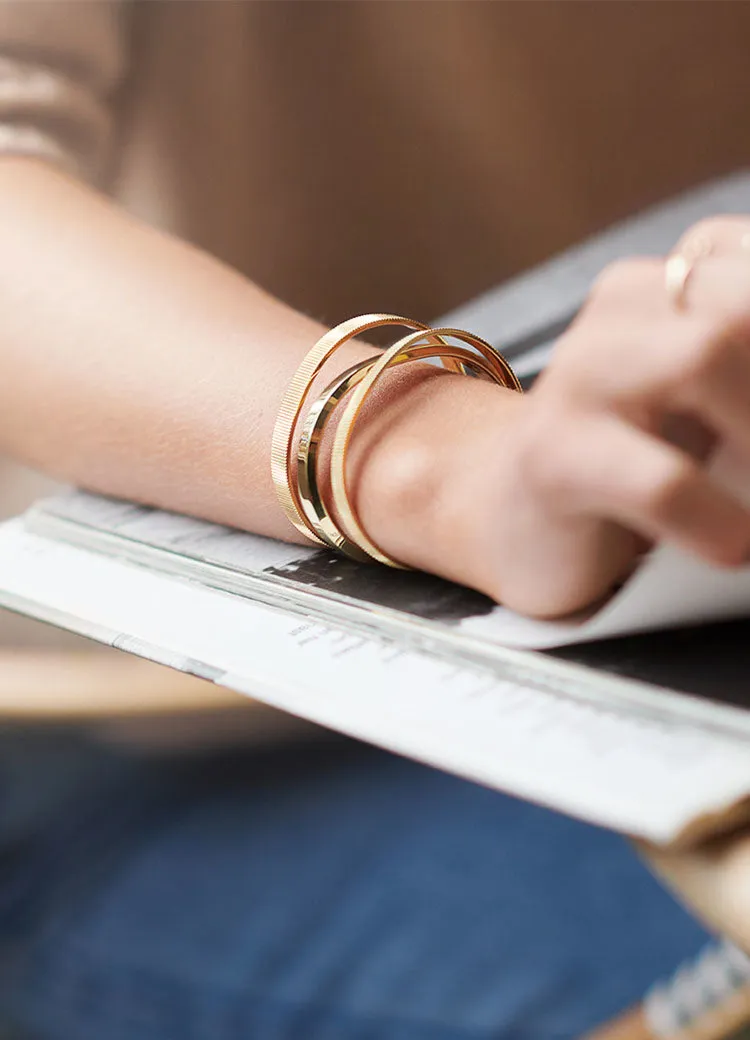 Bangle | Ribbed | Gold