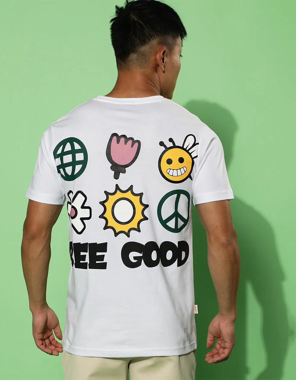 Be Good Regular Fit White Back Graphic Printed Tshirt