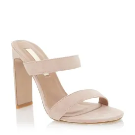 Billini Dionis Twin Strap Mule in Blush Suede