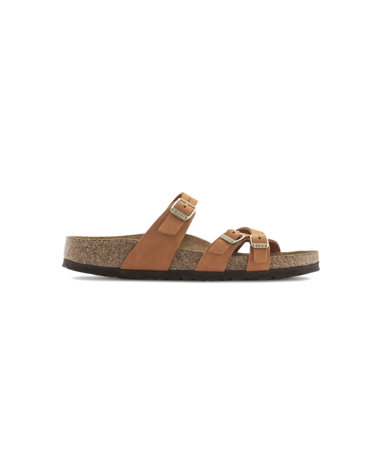 Birkenstock Franca Nubuck Leather Pecan Soft Footbed Sandals