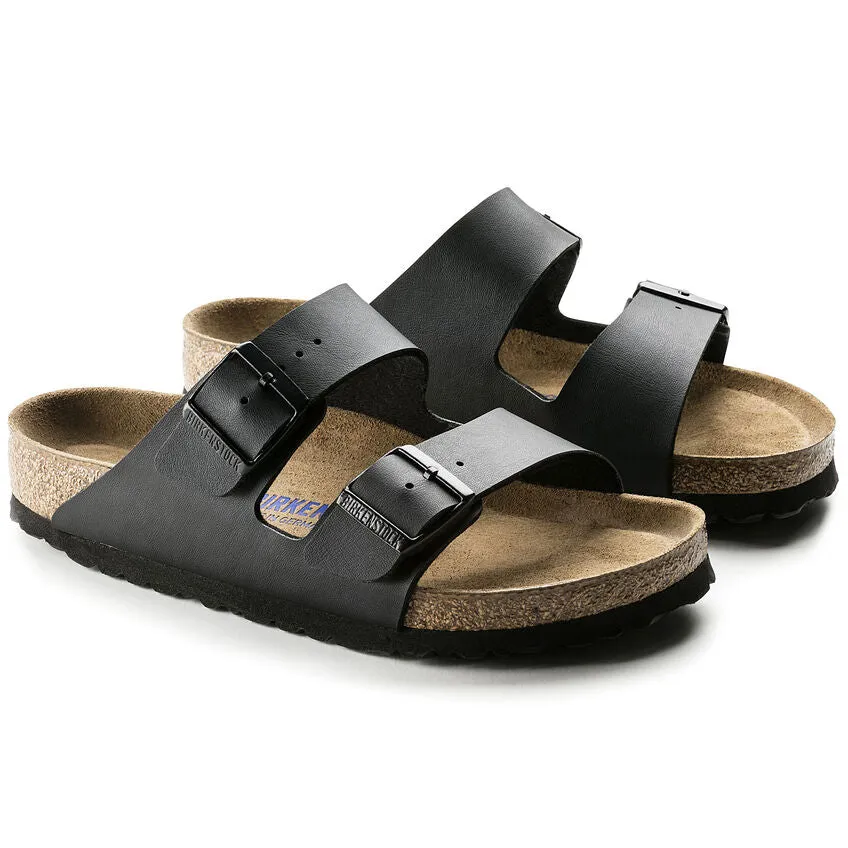 Birkenstock UNISEX Arizona Soft Footbed Birko-Flor (Black - Wide Fit)