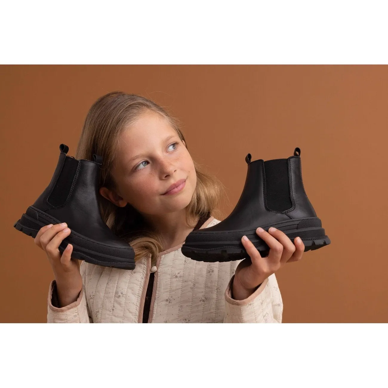 Black Bisgaard Mila Lambskin Boots for Kids