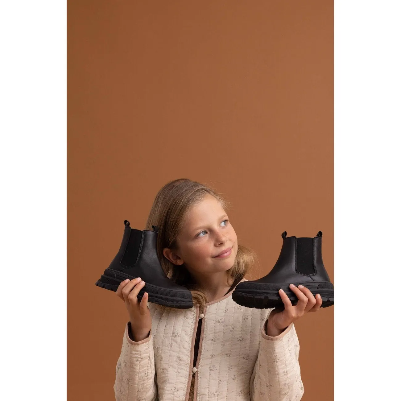 Black Bisgaard Mila Lambskin Boots for Kids