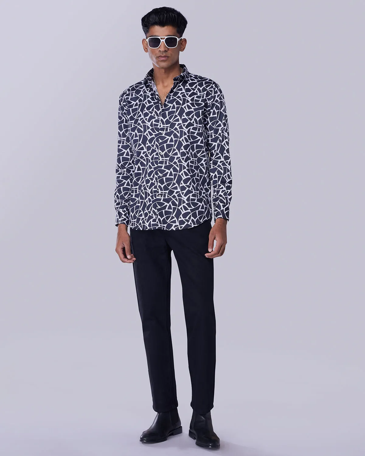 Black Abstract Printed Shirt