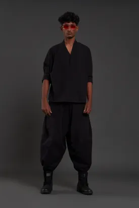 Black Overlap Baggy Set