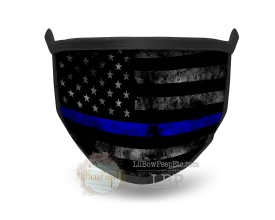 Blue Line Police Printed Mask