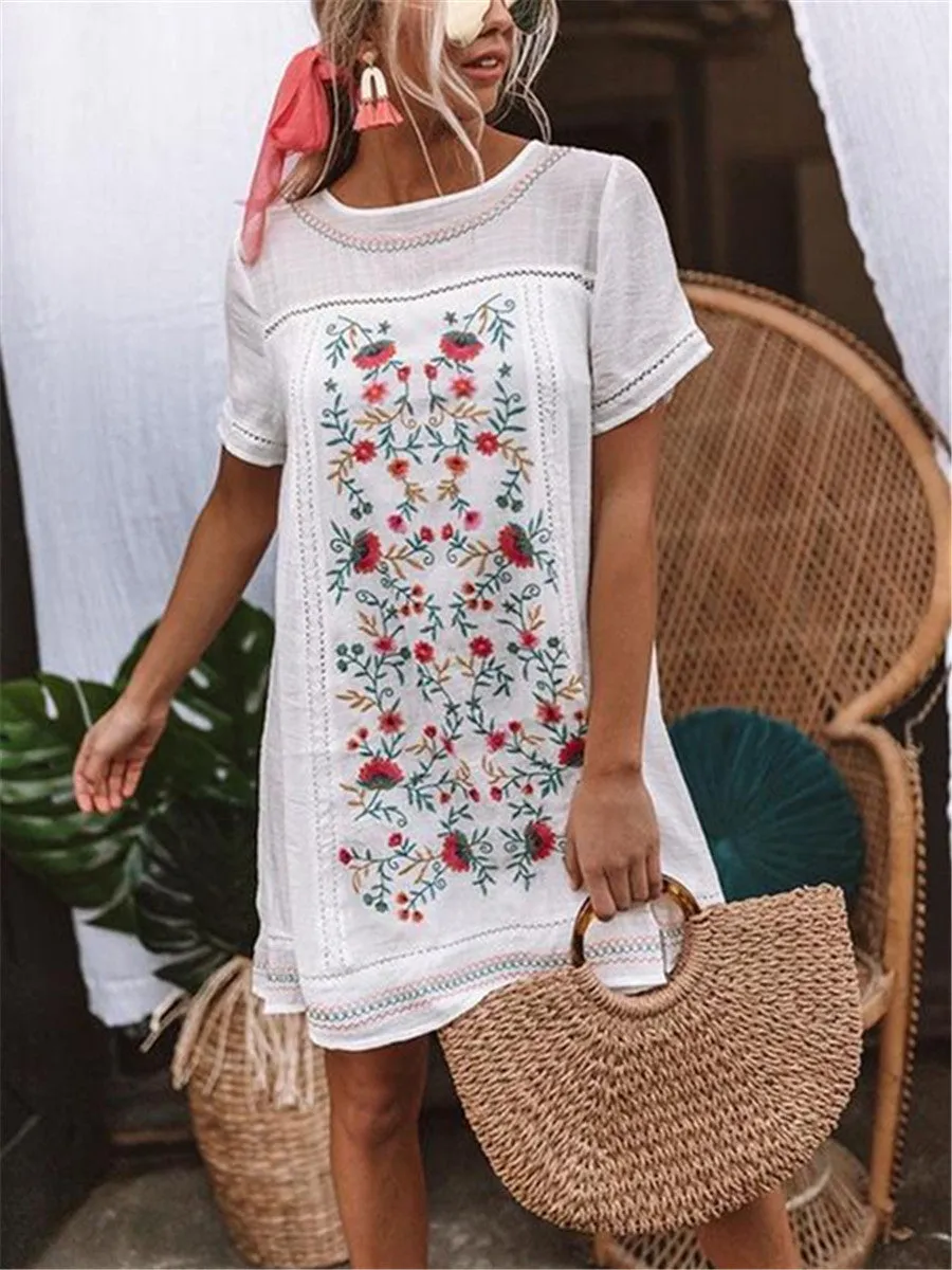 Bohemian Loose Casual Floral Dress