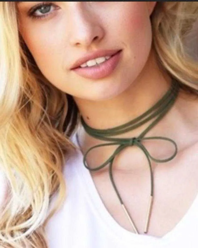 Boho Simple Suede Wrap Choker