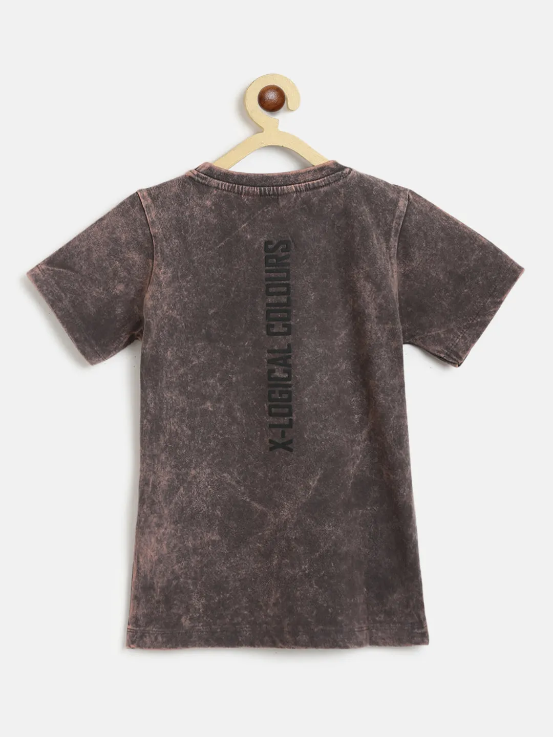 Boys Brown Cotton T-Shirt