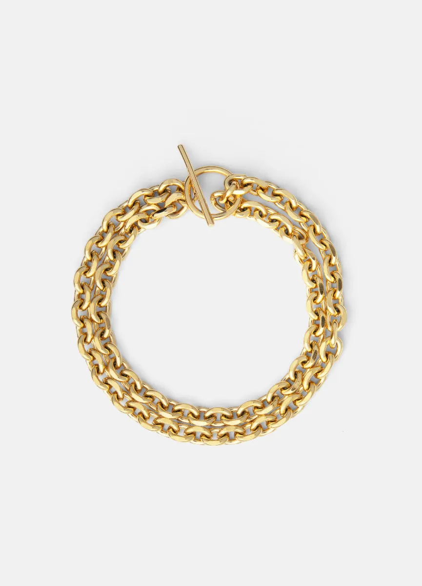 Bracelet | Unité Chain Bracelet | Double Row | IPG Gold Plated