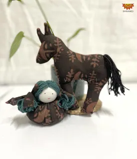 Brown and Grey Handcrafted Fabric Horse Toys !!!