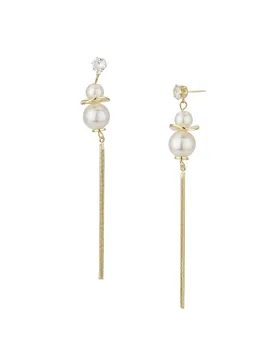 Carlton London Gold Plated White Pearl Drop Earring For Women