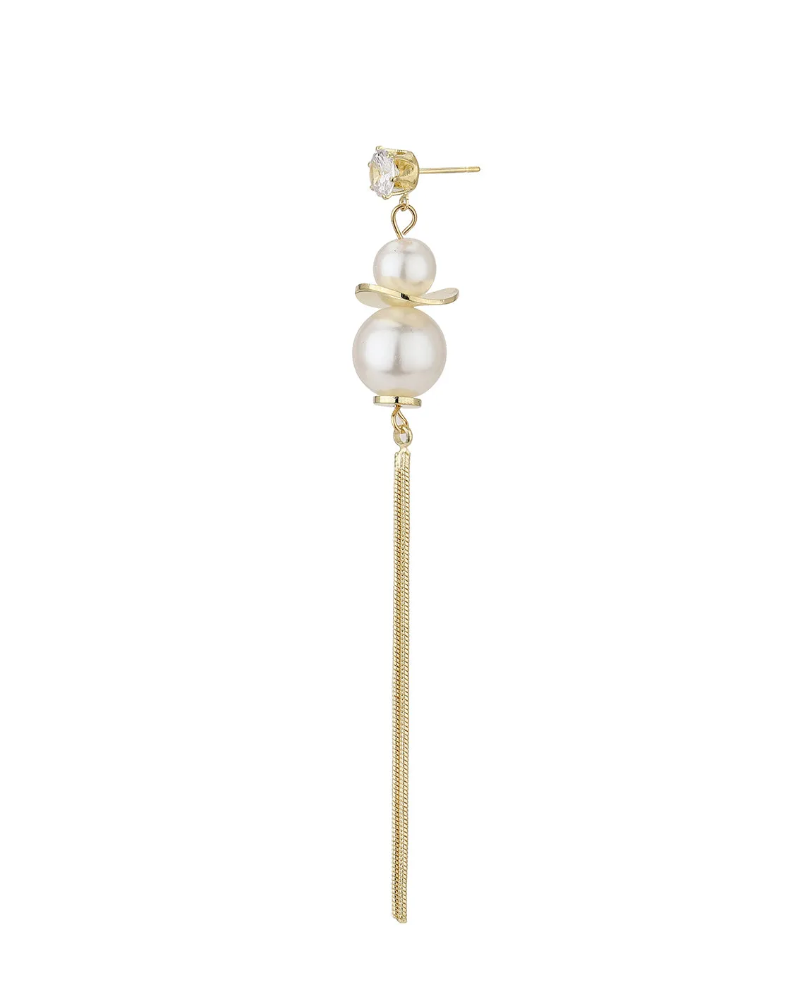 Carlton London Gold Plated White Pearl Drop Earring For Women