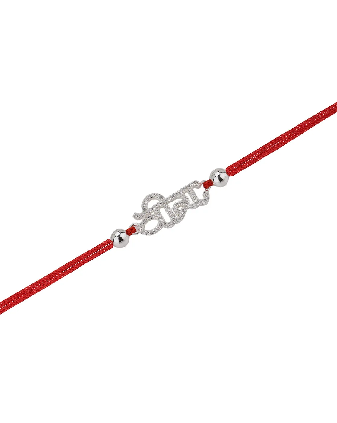 Carlton London Men Red 925 Sterling Silver Plated Rakhi