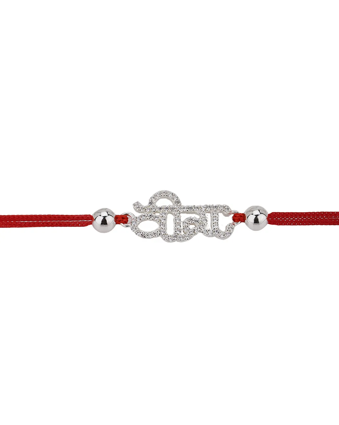 Carlton London Men Red 925 Sterling Silver Plated Rakhi